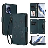 JayModCase Cover per Xiaomi Mi 13 Lite/Civi 2 5G Portafoglio Pelle PU Design Flip Folio Magnetico con Slot per Carte, Funzione Cavalletto Custodia per Xiaomi 13 Lite - Verde scuro