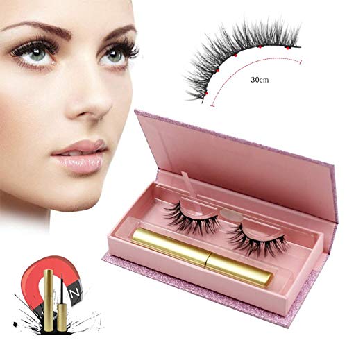 Magnetic Eyelashes Kits Set, 2019 Minso Natural-looking Design Magnetic Eyelashes with Magnetic Liquid Eyeliner and Delicate -box ，Easy-wearing & Reusable Eyelashes