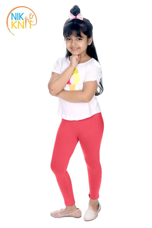 Image of NIK & KNIT Premium Stretchable Plain Leggings for Girls /Kids | Combo Bottom Wear (Top /T-Shirt NOT Included)