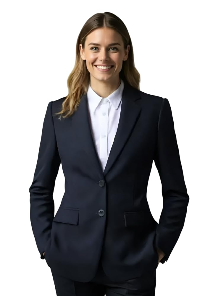 Women Cotton Blend Solid Single Breasted Blazer with Notched Lapel | Full Sleeves, Button Closure, Regular Fit Formal Blazer for Womens & Girls | Lightweight & Breathable Fabric (Black)_117-image-38