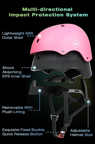 XJD Kids Bike Helmet,Multi-Sport Protective Gear Set for 3-5-8-14 Years Boys Girls with Knee and Elbow Pads Wrist Guards fit Roller Skates,Cycling,Skateboarding,Skating Scooter - Image 4