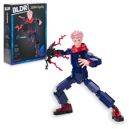BLDR Jujutsu Kaisen Yuji Itadori Building Set - 9.5-Inch Buildable Articulated Action Figure, 0039