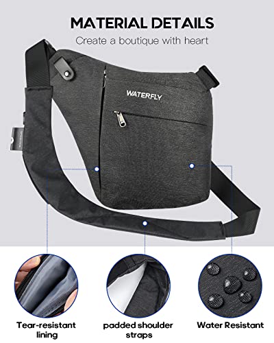 image for WATERFLY Sling Crossbody Chest Bag: Slim Anti-Theft Cross Body Bag Ove