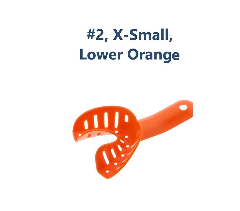 AmeriCan Goods 10/Pcs Dental DuraLock Plus Ortho Impression Trays Upper/Lower Dental Impression Tray for Adult/Children (#2 XS Lower)