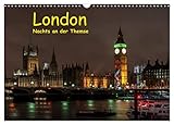 London - Nachts an der Themse (Wandkalender 2026 DIN A3 quer), CALVENDO Monatskalender: Abendliche Wanderung in London von der Tower Bridge bis zur Westminster Bridge (CALVENDO Orte)