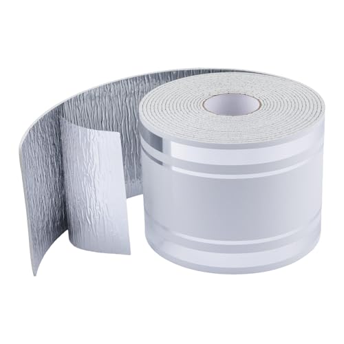 INCREWAY 1 paquete de molduras flexibles para zócalo, 3.9 pulgadas x 16.4 pies, autoadhesivo, base de pared de PVC, protección de bordes de suelo, cubierta decorativa para interiores del hogar (gris)