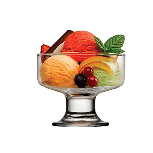 2Pcs Classic Footed Dessert Cups Glass Dessert Bowls Materials Stylish Design Safe and Non-Toxic - for Parfait Fruit Salad or Pudding