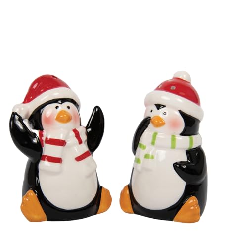 Lesser & Pavey British Designed Salt and Pepper Sets | Salt and Pepper Shaker for All Type of Kitchens | Salt Shaker & Pepper Shaker Perfect for Home or Businesses - Christmas Penguin