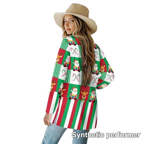 Image of Fall Maple Leaf Cardigan Sweaters for Women Long Sleeve Cardigan Soft Drape Open Front Dusters V-Neck Jackets Dressy
