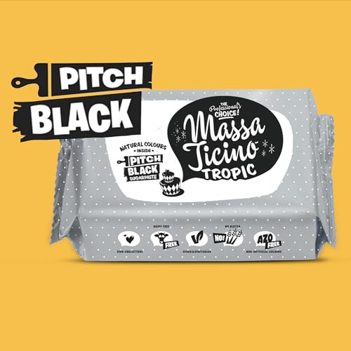 Massa Ticino Set 1x Fondant Weiß 250g und 1x Fondant Schwarz 250g – Premium Zuckermasse für Kuchen, Rollfondant - Perfekt für Torten, Modellierungen & Dekorationen – Fondant für Profi- und Hobbybäcker