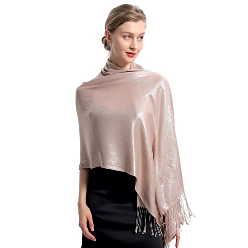 Sparkly Metallic Shawls and Wraps,Women's Glitter Pashmina Shawl Scarf forformal Evening Party Dresses4