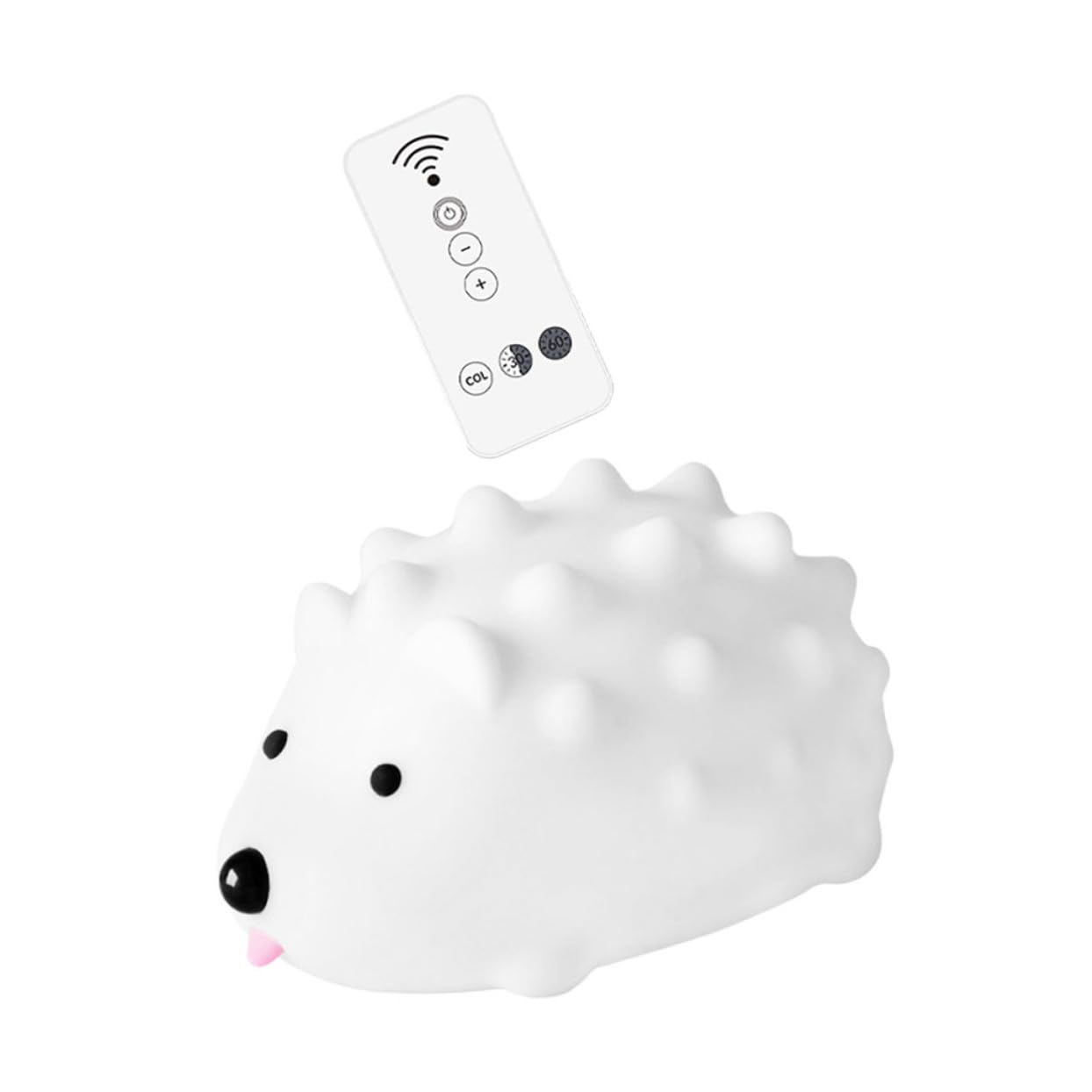 iplusmile Lámpara de Noche Color Claro USB Recargable Forma de Erizo Diseño Delicado Luz Portátil de Silicona y Sensación Suave al Tacto para Decorar Tu Hogar