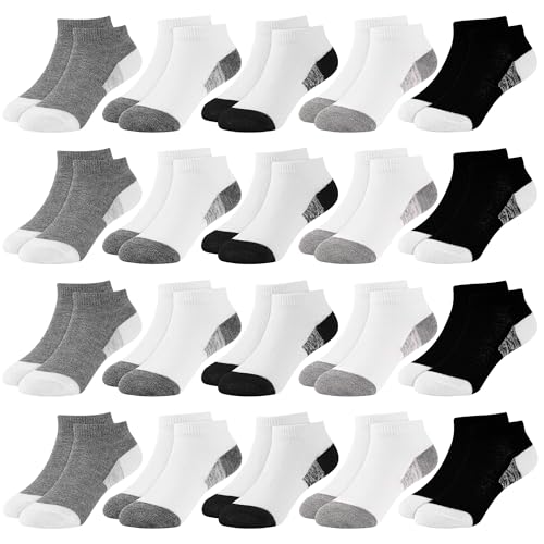 SPTRAMLE 20 Pairs Toddler Socks, Boys Socks for Kids Ankle Sock Girls Boys Low Cut Sock (1-2 Years Old) School Casual Soft
