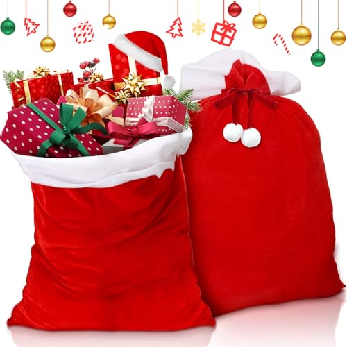ZQEJEFD Weihnachtssack, 2 Stück XXL Nikolaussack Weihnachtsmann, 70 x...