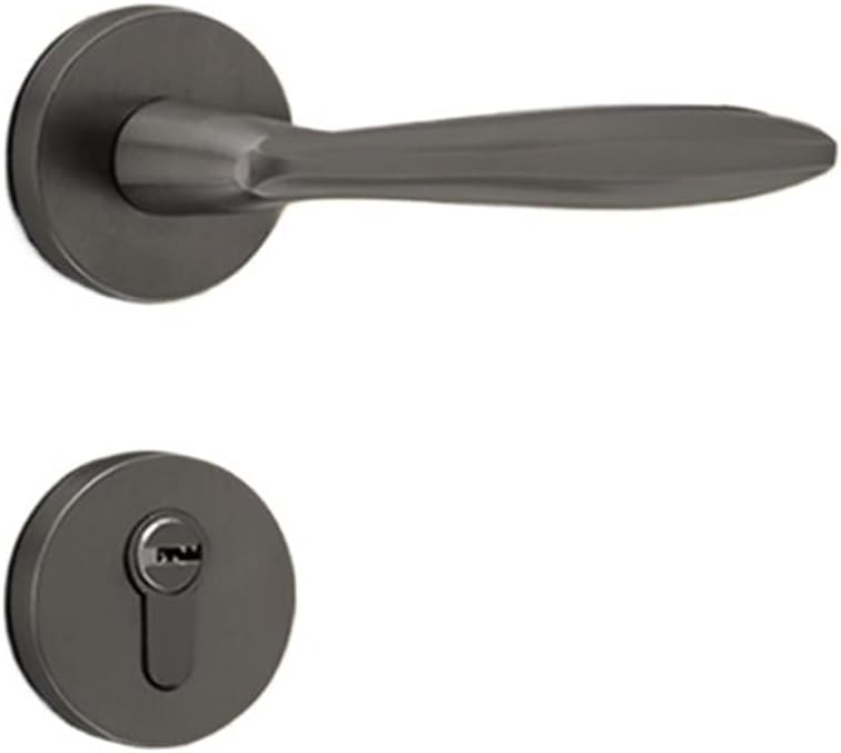 Pure Copper Door Lock Thickened Solid Silent Type All Copper Handle Bedroom Room Indoor Door Lock(Copper Color)