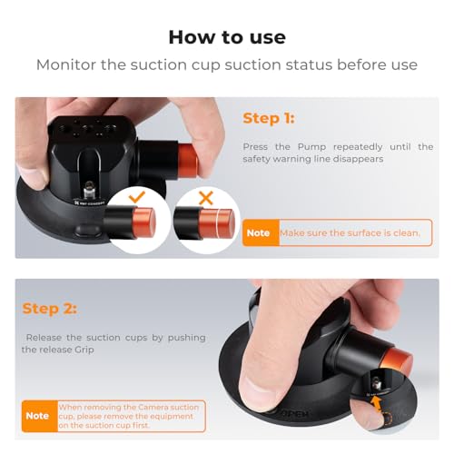 Image of K&F CONCEPT 3 inch Suction Cup Mount with 360 BallHead Magic Arm for Car | 1 /4 inch Screw Threads, Quick Release Car Mount Compatible with DJI Insta360 for Action Camera Phone Video, MS44