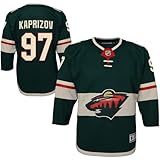 Outerstuff Kirill Kaprizov #97 Minnesota Wild Youth Boys (8-20) Premier Player Jersey (US, Alpha, Small, Medium, Regular, Home - Dark Green)