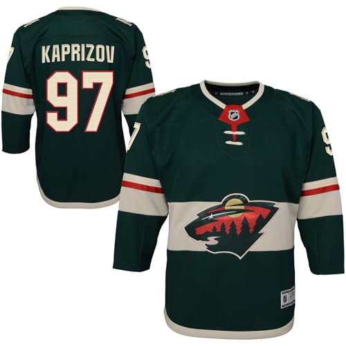 Outerstuff Kirill Kaprizov #97 Minnesota Wild Youth Boys (8-20) Premier Player Jersey (US Alpha Large X-Large Regular Home - Green)