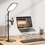 LitONES Lumières de conférence vidéo de bureau pour les réunions de Zoom,Luminaire de bureau informatique avec support de téléphone,Lampe de bureau variable pour le bureau à domicile,Lumière vidéo pour filmer,Enregistrement, Appels vidéo,Webcam