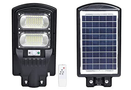 LUMENSY Lights 60 WATT LED Solar Street Light Rectangular Solar Street Light IP65 Water-Proof 6500k All-in-One (Grey)