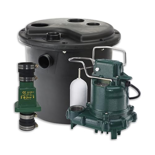 Zoeller 105-001 Automatic Drain Pump System - With 3/10HP Submersible Sump Pump M53 - Utility Pump Ideal for Basements, Wet Bars, Utility Sinks, Dishwashers & Ice Machines - 115V