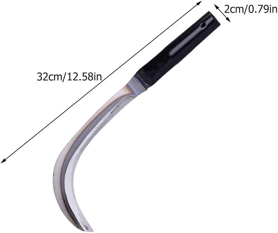 Yardwe Japanese Style Garden Sickle Set 2Pcs Steel Hand Sickle for Weeding Grass Cutting and Lawn Care with Comfortable Handles 3.7 Inch Blades