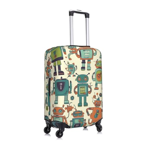 Travel Luggage Cover Anti-Scratch Suitcase Cover Protector Elastic Thicken Luggage Protector Washable Baggage Covers Cute Cartoon Robots Suitcase Sleeve Fit 18-32 Inch Luggage Medium3