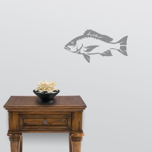 Express Yourself Red Snapper Wall Decal (Med Grey - Reverse Facing - XL) - Saltwater Fish Collection
