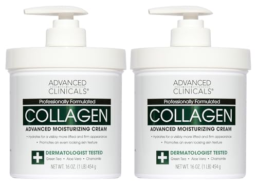 Advanced Clinicals Collagen Cream Body Lotion & Face Moisturizer W/Vitamin E | Skincare Moisturizing...