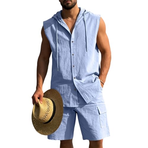Survêtement en lin pour homme : tenue de sport décontractée short et t-shirt