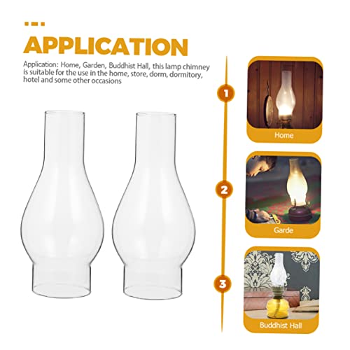Baluue 6.3X2 Inch Clear Glass Oil Lamp Chimney Replacement for Kerosene Lamps Windproof Transparent Glass Lamp Shade for Home Decor and Emergency Lighting 2 Pack - Image 4