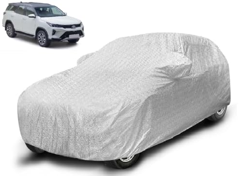 Image of Auto Hub Waterproof Car Cover Compatible with Legender with Mirror Pockets, Soft Cotton Lining, Legender Car Cover Waterproof, Metallic Silver