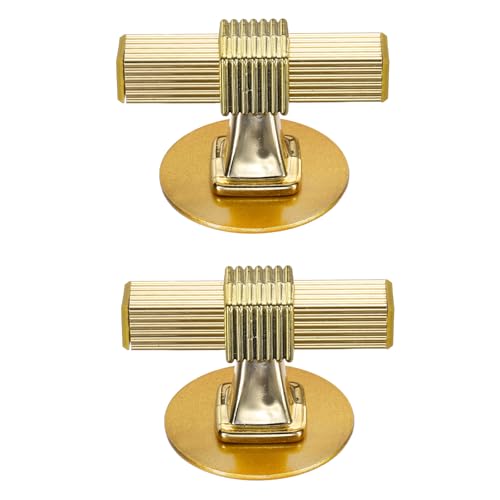 uxcell 粘着キャビネットノブ 2個パック ステンレススチール スティックオン引き出しノブ T型 セルフスティック インスタントキャビネットハンドル 取っ手 窓 ワードローブ 食器棚 引き出し クローゼット用 ゴールド