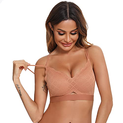 NC Sujetadors Sin Aros Push Up Mujer Bras Hermosa Espalda Correas Hombro Ajustables Cómodo Dormir Cover