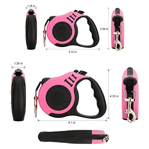 Retractable Dog Leash, Pet Walking Leash with Anti-Slip Handle, Strong Nylon Tape, Tangle-Free, One-Handed One Button… - Image 6