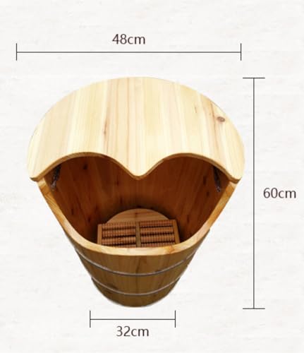 Baño de pies de madera con tapa para spa miniatura 2
