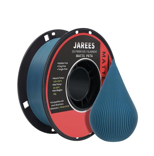 JAREES Matte Petg Filament 1.75, Matte Blue Lagoon Petg 3D Printing Filament 1.75mm Dimensional Accuracy +/- 0.02 mm, St