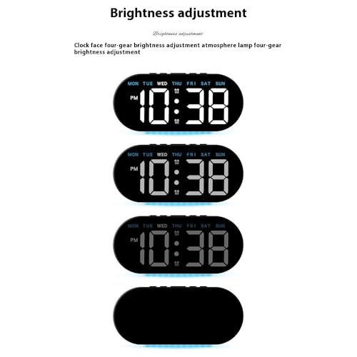 Image of Niyam Multifunctional LED Digital Alarm Clock Large Display Bedside Clock with Ambient Light - White Shell /Blue Light for Home & Office (WhiteDigit, GH8035)