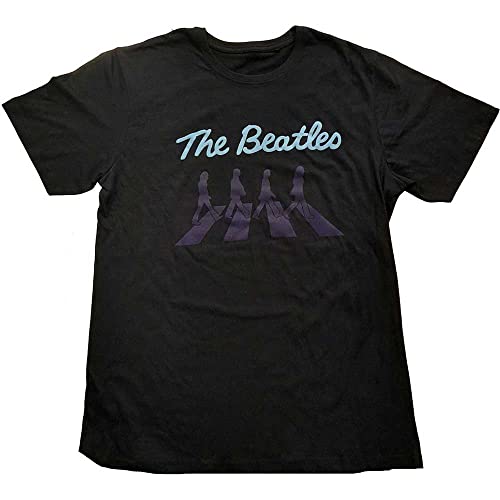 Rock Off The Beatles Crossing Silhouettes Officiel T-Shirt Hommes Unisexe (X-Large) - Les Beatles, Paul McCartney, John Lennon, RIngo Starr, George Harrison Rock Off The Beatles Crossing Silhouettes Officiel T-Shirt Hommes Unisexe (X-Large)