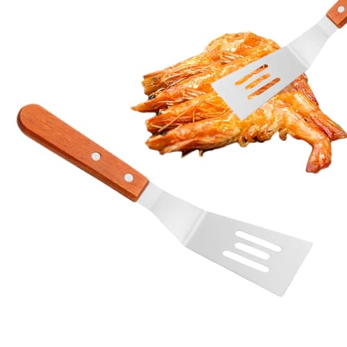 espátula de acero inoxidable, espátula pequeña de metal | Espátula para servir pasteles de acero inoxidable | Espátula ranurada para galletas para uso en la cocina, espátula pequeña