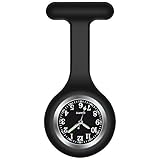 ▶ [Esfera y manecillas luminosas] - Reloj de enfermera con movimiento de cuarzo de alta calidad, reloj de seguridad único con diseño de pasador de clip con puntero brillante en la oscuridad, ideal para turnos de noche o camping, muy fácil de leer, CONSEJOS: Deje que el reloj absorba la luz fuentes antes de que brillen en la oscuridad