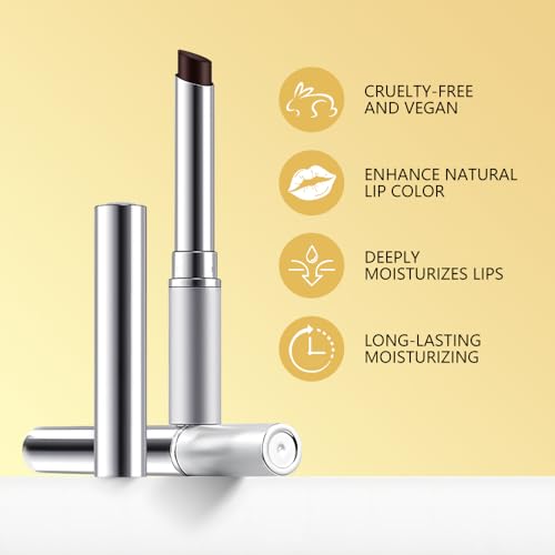 Image of Nude Brown Honey Tinted Lip Stain Lip Balm Lip Gloss Lipstick, Sheer Hydrating Lip Stains Tint, Moisturizing Lip Color for All Skin Tones, Nourishing Lip Balm with a Hint of Natural Black Cherry Tint