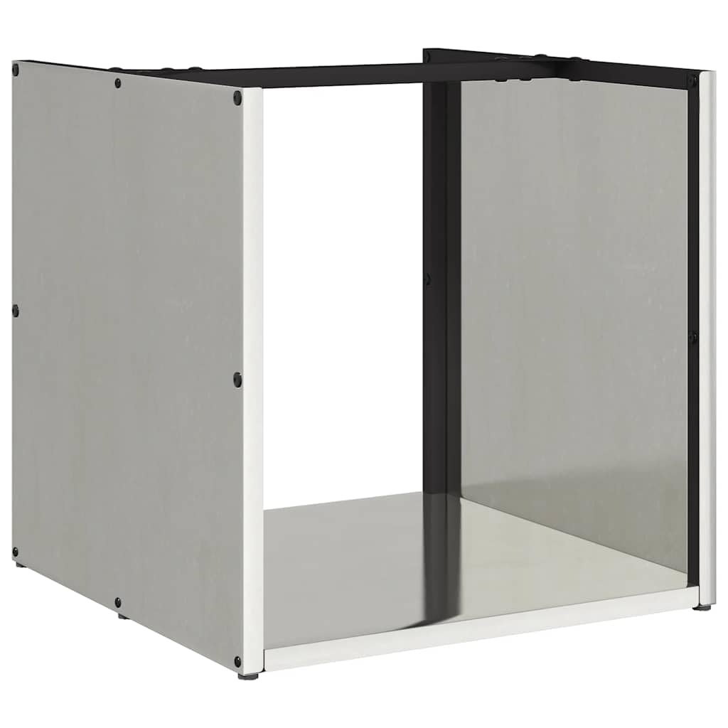 Rastrelliera per Legna da Ardere 40x40x40 cm in Acciaio Inox | Porta Ceppi per Camino, Capacità 30 kg, Design Elegante, Resistente alla Corrosione