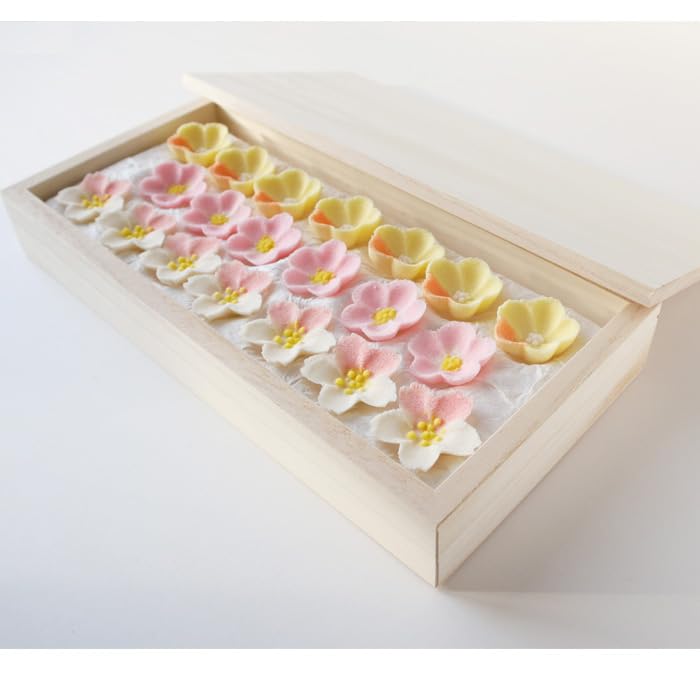 Amazon | 干菓子 落雁「花暦 三月の花」創作菓子 和菓子屋 悠 桜、山吹  