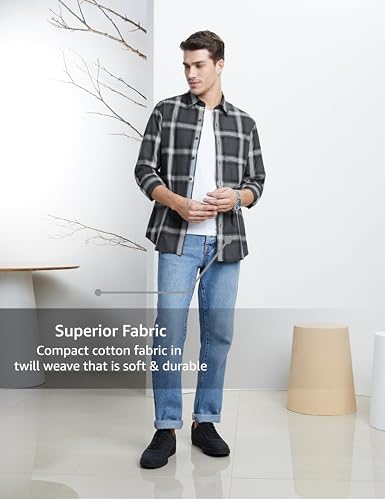 Image of Symbol Premium Men Stylish Checkered Casual Shirt - Regular Fit | Full Sleeve | Pure Cotton | Smart Casual Wear (Available in Plus Size)