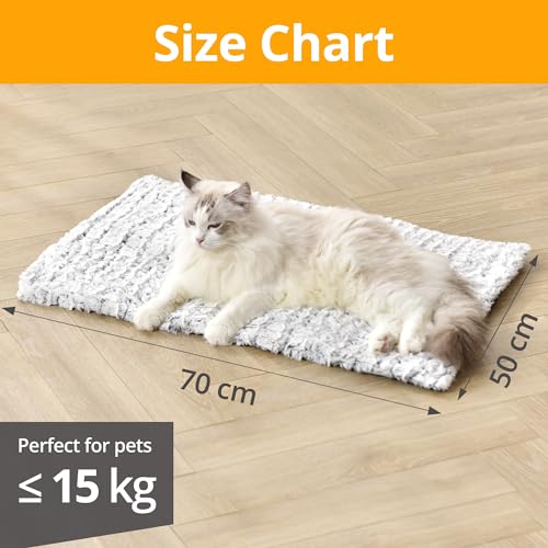 Petace Selbstheizende Decke Katze, Heizdecke für Katzen und Hunde,Haustier Wärmekissen für Innen- und Außenbereich, Anti-Slip selbstwärmende Heizmatte thermische Decke, 75x50 cm