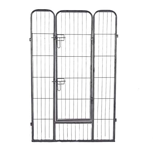 Safstar 8 Panels Metal Dog Playpen, 40" Height Dog Fence Exercise Pen with Doors for Large Medium Small Dogs Rabbits Cats, Foldable Pet Puppy Playpen for Indoor & Outdoor RV, Camping, Yard (Black) - Thumbnail 4