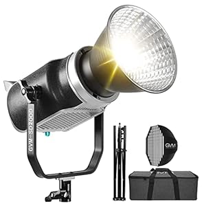 GVM 200W LED Videoleuchte mit Softbox, Bowens 3200K-5600K LED videolicht mit Stativ, APP und DMX Steuerung LED Studio Dauerlicht für Fotografie, Video, Interview, YouTube, Kameralicht 93000Lux/0,5m