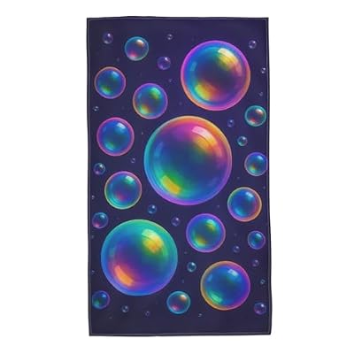 YzgWjBhd Rainbow Bubbles Print Decorative Bathroom Towels for Bathroom, Kitchen Towels 27.5x16in Soft Absorbent Hands Towels for Guest, Face, Shower, Gym, Hotel, Spa