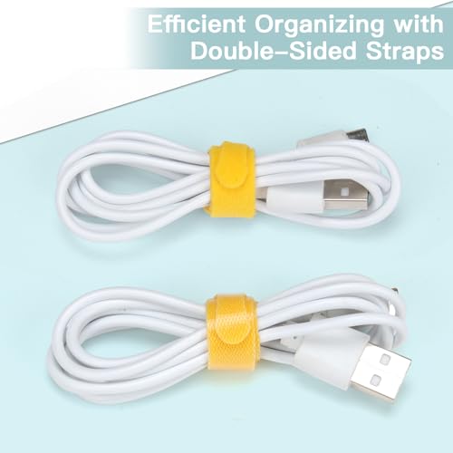 Zivacate 120 Stück Wiederverschließbare Kabelbinder aus Nylon – Klettband Kabelbänder für Kabelmanagement – Ideale Kabel Organizer für Schreibtisch Ladekabel, PC-Kabel – 6 Gemischte Farben